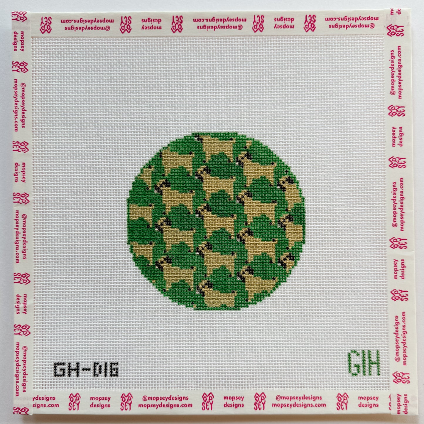 Green Heart Needlepoint: Pug