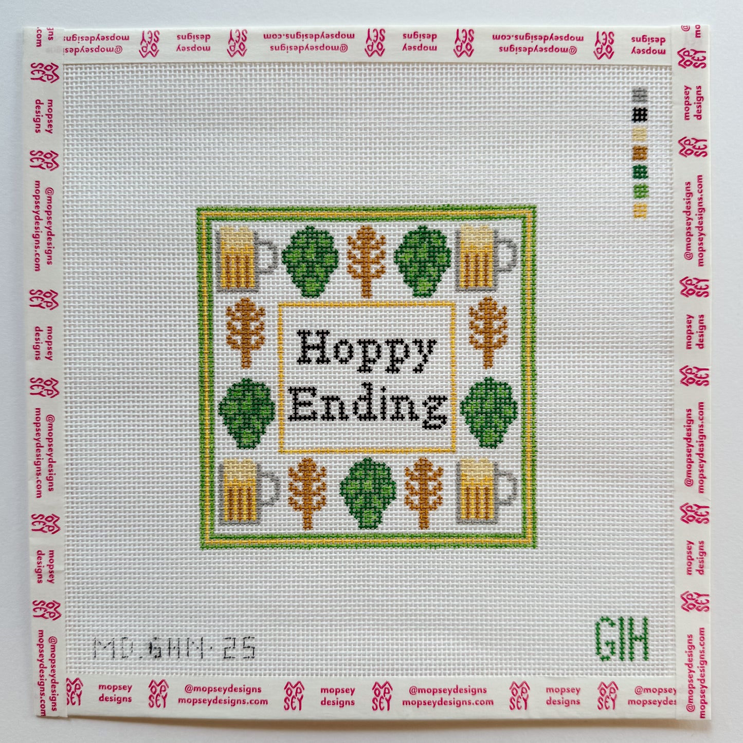 Green Heart Needlepoint: Hoppy Ending Coaster