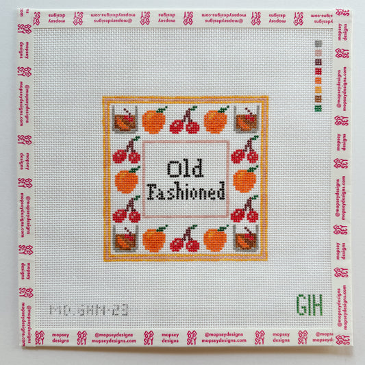 Green Heart Needlepoint: Old Fashioned Coaster