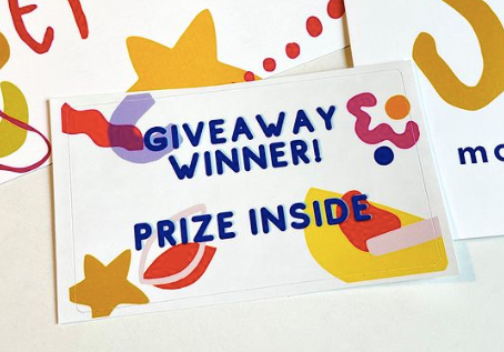 Fake "Giveaway Winner" sticker